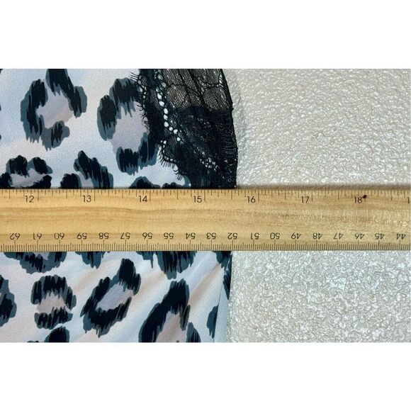 Victoria’s Secret Blue Black Leopard Print Midi Lingerie Lace V-Neck Slip Dress - Picture 10 of 10